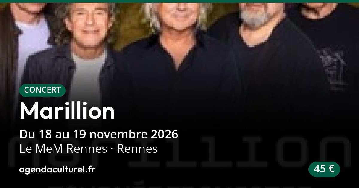 Marillion au MeM Rennes du 18 au 19/11/2026, concert