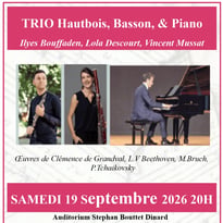 Trio hautbois, basson, piano – Trois virtuoses solos de l’Orchestre de Chambre de Paris